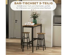 Homcom Baro stalo rinkinys, 3 dalių baro stalas ir 2 baro kėdės rinkinys