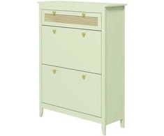 HOMCOM Batų spinta su 2 atvartais Batų dėtuvė su stalčiumi, batų lentyna, batų komoda 12 porų batų Batų lentyna prieškambariui, prieškambariui 88 x 30 x 120 cm, žalia