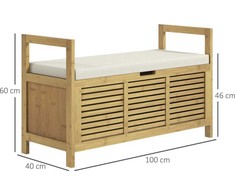 Homcom Batų suolas su daiktadėže 100 x 40 x 60 cm