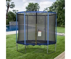 Homcom Batutas su apsauginiu tinklu, Sodo batutas vaikams ir suaugusiesiems, iki 113,6kg Ø244 x 240H cm