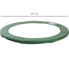 HOMCOM batuto priedų rinkinys, krašto danga, apsauginis tinklas, tentas nuo oro sąlygų, 8ft–15ft (244–457 cm) batutams, Ø 305 cm, žalias