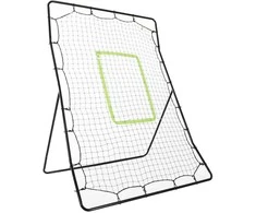 "HOMCOM" beisbolo atmušimo įrenginys "PitchBack", nešiojamasis atmušimo sienelės tinklas su smūgio zona beisbolui, futbolui, metalinis, juodas, 123 x 174 cm