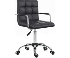 HOMCOM Biuro kėdė Pasukama kėdė Rašomojo stalo kėdė Metalinė PU juoda 52,5 x 54 x 84-99 cm