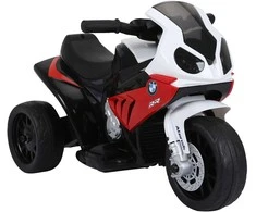 HOMCOM BMW S1000RR licencijuotas elektrinis triratis vaikams su akumuliatoriumi, vaikiška transporto priemonė, plienas, raudona, 66x37x44 cm