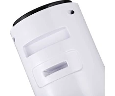 HOMCOM Bokštinis ventiliatorius 70° svyruojantis pjedestalo ventiliatorius su nuotolinio valdymo pulteliu 96 cm kolonos ventiliatorius 45 W 3 režimai ABS plastikas Balta+juoda