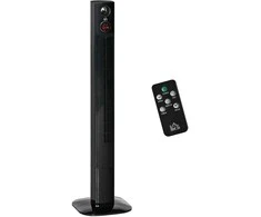 HOMCOM Bokštinis ventiliatorius Koloninis ventiliatorius su nuotolinio valdymo pulteliu Pjedestalinis ventiliatorius Aromato difuzorius Laikmačio funkcija 3 vėdinimo lygiai 45 W 70° osciliacija Juoda 31,5 x 31,5 x 117 cm
