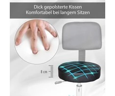 HOMCOM kėdė su ratukais, darbo kėdė, kosmetinė kėdė, sukama kėdė, profesionali kėdė salonui