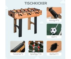 "HOMCOM" daugiafunkcinis žaidimų stalas "4-in-1", daugiafunkcinis žaidimų stalas su stalo futbolu, stalo ledo rituliu, stalo tenisu, biliardu, 87x43x73cm