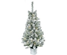 Homcom Kalėdinė eglutė su 60 LED lempučių ir sniego efektu, žalia/balta, Ø40 × 90 cm