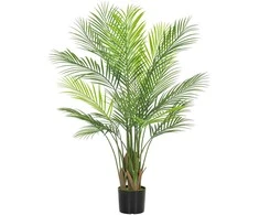 HOMCOM Dirbtinė palmė, 120cm, dirbtinis augalas, plastikiniai dirbtiniai augalai vazone, skirti svetainei, biurui