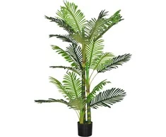 HOMCOM dirbtinė palmė Dirbtinis augalas Cemento užpildas 150 cm vidaus žalias