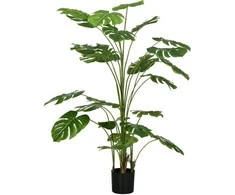 HOMCOM Dirbtiniai augalai, dirbtinė Monstera Deliciosa, 180 cm dirbtinis augalas su 24 šakomis, kambarinis augalas, dirbtinis medis, augalų dekoracijos patalpoms, žalias