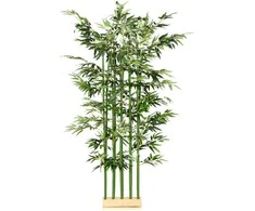 HOMCOM Dirbtinis bambukas, 180 cm dirbtinis augalas pušies medžio vazone, kambarinis augalas, dirbtiniai augalai patalpoms, lauke, dekoratyviniai augalai, žalias