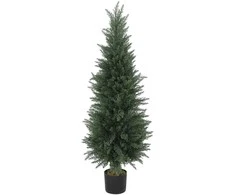 HOMCOM Dirbtinis kiparisas didelis 120 cm, dirbtinis augalas vazone, atsparus UV spinduliams, tikroviškai atrodantis, dekoracija svetainei, miegamajam, biurui, balkonui