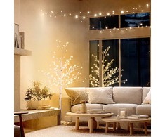HOMCOM Dirbtinis sakurų medis, su 120 LED, 3 ryškumo lygiais, šiltai balta spalva, imituojanti tikrą žievę, 21 x 21 x 150 cm