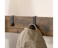 "HOMCOM" Drabužių lentyna su batų lentyna Drabužių lentyna, 8 kabliukai, 2 lentynos, MDF, juoda, 72 x 34 x 185 cm