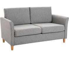 Homcom Dvivietė sofa su pagalvėlėmis, lininė, šviesiai pilka, 141x65x78cm