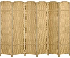 HOMCOM Ekranas 6 dalių 240 x 170 cm kambario pertvaros pertvara, pagaminta iš bambuko, sulankstoma pertvara kambario pertvara privatumo ekranas gyvenamajam kambariui gamtoje