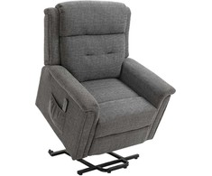 Homcom Elektrinis fotelis su atlošimo funkcija, fotelis reglaineris su pulteliu, iki 170 kg, pilkas 89x96x108 cm