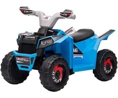 Homcom Elektrinis vaikiškas keturratis, 6 V elektrinė transporto priemonė 1,5-3 metų vaikams, 2,5 km/val., mėlynos spalvos