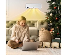 HOMCOM Elektrinis ventiliatorius, montuojamas ant sienos, 2000W su nuotolinio valdymo pulteliu, 3 veikimo režimai, LED ekranas, 12 valandų laikmatis