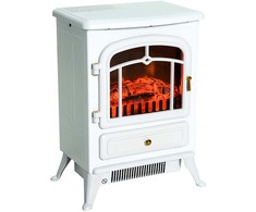 HOMCOM Elektrinis židinys Liepsnos efektas 950/1850 W Apsauga nuo perkaitimo Balta 41,5 x 28 x 54,8 cm