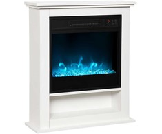 Elektrinis židinys 1800 W, 9 liepsnos spalvos, baltas, 62,5 × 20 × 72,5 cm