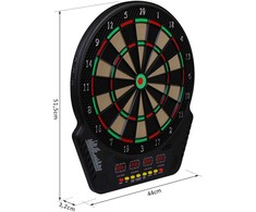 Homcom Elektroninė smiginio lenta, Smiginis su 6 strėlytėmis 24 strėlių galvutėmis 27 žaidimai 44 x 51,5 x 3,2 cm