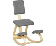 HOMCOM ergonominė kėdė klūpėjimui, sveikatingumo kėdė namams, biurui, meditacijai, pilka