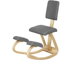 HOMCOM Ergonominis kelių kėdė, kelių sėdynė sveikatos kėdė namams, biurui, meditacijai pilka