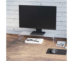 Homcom Ergonomiškas akrilo monitoriaus stovas nešiojamajam kompiuteriui 53x19x9cm