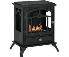 HOMCOM Etanolio židinys 7000BTU Bio-etanolio krosnelė 1,2 l su dangčiu, 3 val. degimo trukmė, laisvai pastatomas židinys, skirtas patalpoms iki 25 m²