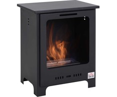 HOMCOM Etanolio židinys Bio etanolio degiklis 0,9 l 3 val. degimo trukmė be dūmų Metalas 40 x 30 x 50 cm