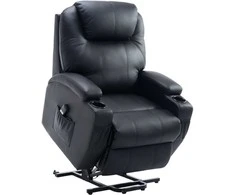 Homcom Fotelis su atsikėlimo funkcija, TV fotelis su laikymo krepšiu 84 x 92 x 109 cm