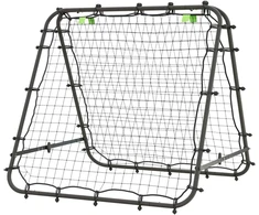 HOMCOM Futbolo atmušimo įrenginys "Kickback Goal Rebound wall Net" dvipusis atmušimo įrenginys Reguliuojamas 5 lygiais, skirtas futbolo treniruotėms Plieninė juoda 100 x 95 x 90 cm