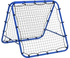 Homcom Futbolo atmušimo įrenginys "Kickback Goal Rebound wall Net" dvipusis atmušimo tinklas, Reguliuojamas 5 lygiais - mėlyna 100 x 95 x 90 cm