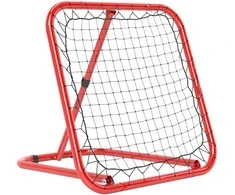 HOMCOM futbolo atmušiklis, sulankstomas futbolo atmušiklis 63 x 63 cm, reguliuojami futbolo vartai, tinka beisbolui ir krepšiniui, metalinis, raudonas