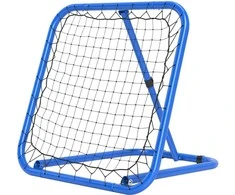 HOMCOM Futbolo atmušimo įrenginys, sulankstomas futbolo atmušimo įrenginys 63 x 63 cm Reguliuojamas futbolo vartų atmušimo įrenginys, skirtas beisbolui ir krepšiniui, metalinis, mėlynos spalvos