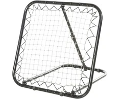 HOMCOM Futbolo Rebounder sulankstomas atmušimo tikslas atšokti sieną 5 žingsniai beisbolas krepšinis metalas juoda 78x84x65-78cm