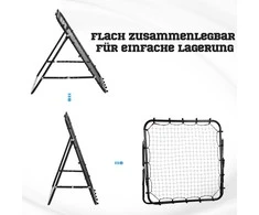 HOMCOM futbolo vartų atmušimo tinklas, pagamintas iš metalinio vamzdžio ir PE, 96x80x96 cm, juodas