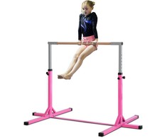 Gimnastikos skersinis, reguliuojamo aukščio iki 75 kg - rožinis