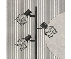 HOMCOM pastatomas šviestuvas, toršeras su 3 E27 lizdais, 40 W šviestuvas su 3 reguliuojamais gaubtais, svetainei, aukštis 169 cm, metalinis, be lempučių, juodas