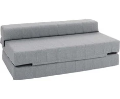Homcom Grindų sofa 2-in-1, sulankstoma lino išvaizdos sofa lova, skirta 2 asmenims, minkšta sofa lova, pakraunama iki 250 kg, skirta svetainei, miegamajam, pilka