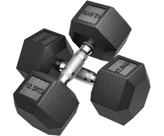 HOMCOM hanteliai su rantyta rankena, ketaus hanteliai, 2 x 12,5kg, skirti namams, sporto salei, jėgos treniruotėms