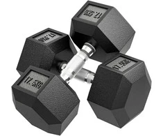 HOMCOM Hantelis, 35 kg Hantelis, Svoris, Neslystantis rankena, Juoda + Sidabrinė