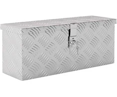 HOMCOM įrangos saugojimo dėžė iš aliuminio su užraktu ir raktais, 50 x 15,5 x 20,5 cm