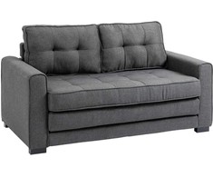 HOMCOM dvivietė sofa-lova, išlankstoma sofa su miegojimo funkcija, lino tekstūros audinys, kaučiukmedis, pilka, 147,5x75x85 cm