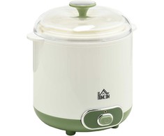 HOMCOM Jogurto gaminimo aparatas, 1,5 L jogurto mašina su 2 stiklainiais, sieteliu, dangteliu, 20 W jogurto gamintojas graikiškam jogurtui, 3–5 asmenims, 19,5x17,5x21,4 cm, balta