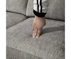 HOMCOM kampinis sofa, kampinė sofa su atidaroma kušetė, L formos sofa, lininio audinio apmušalas, 186 x 130 x 84 cm, rudas