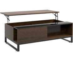 Homcom Kavos staliukas, pakeliamasis staliukas su daiktadėže 102 x 58 x 35,5 cm